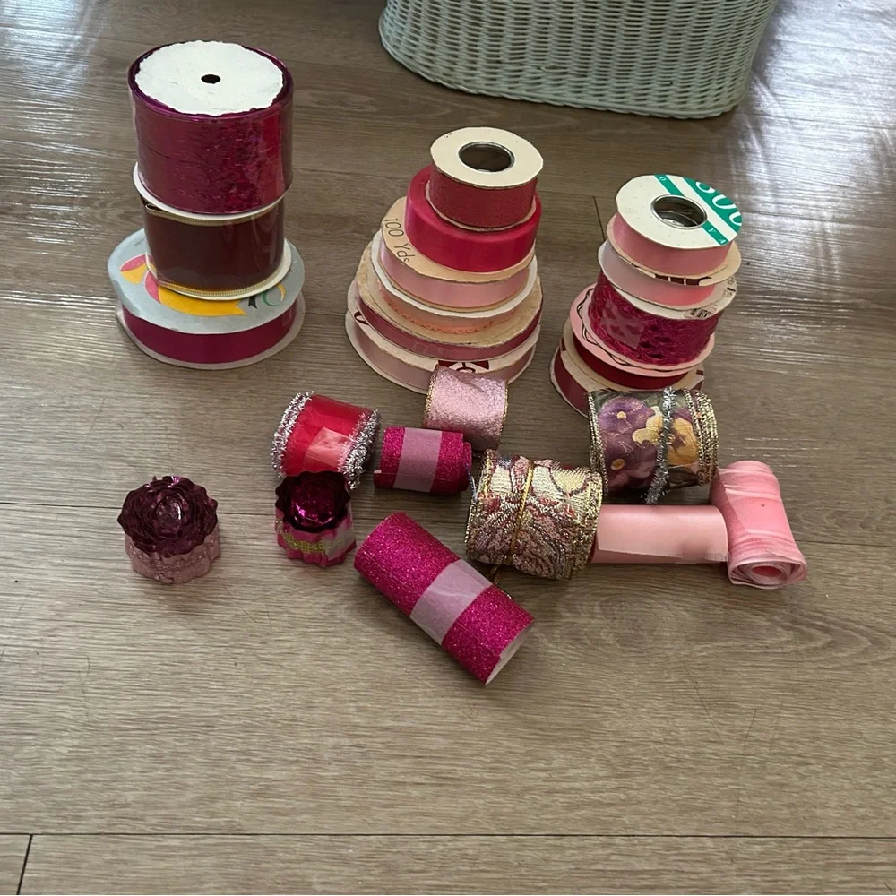 Lot of Assorted Vintage Ribbon for Craft Projects Holidays Gift Wrapping